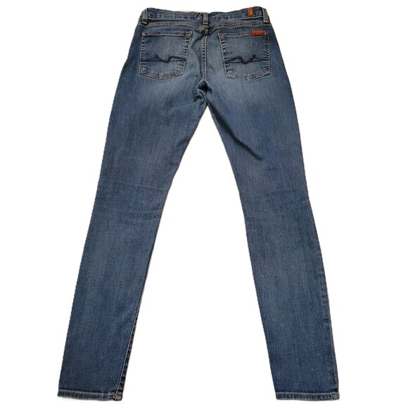 7 For All Mankind Gwenevere Cropped Jeans Stretch Blue Women’s Size 29 - Picture 2 of 11